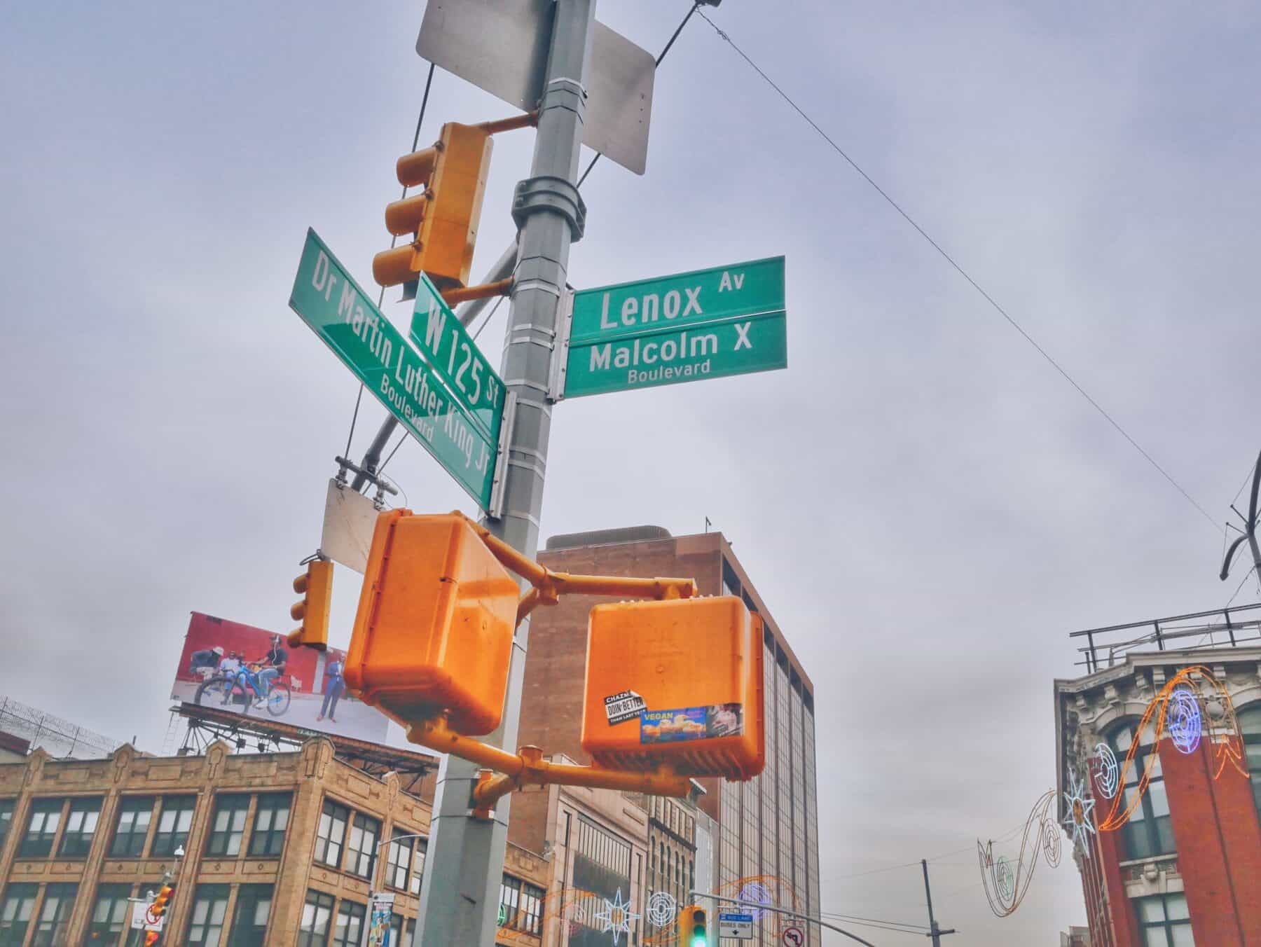 street signs in Harlem