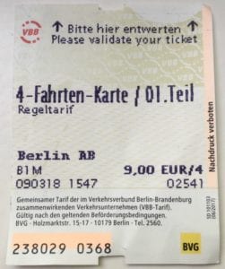 Berlin S-Bahn and U-Bahn Ticket