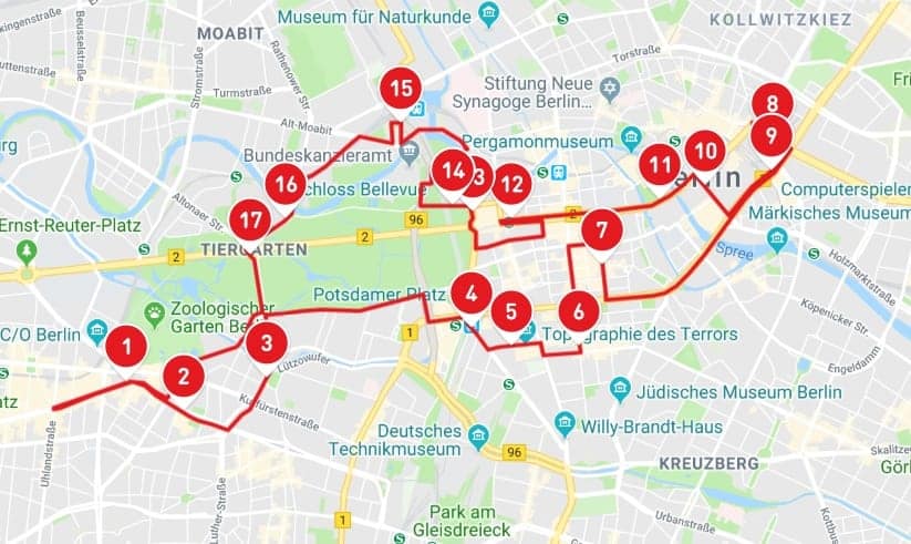 Big Bus Berlin Red Route Map