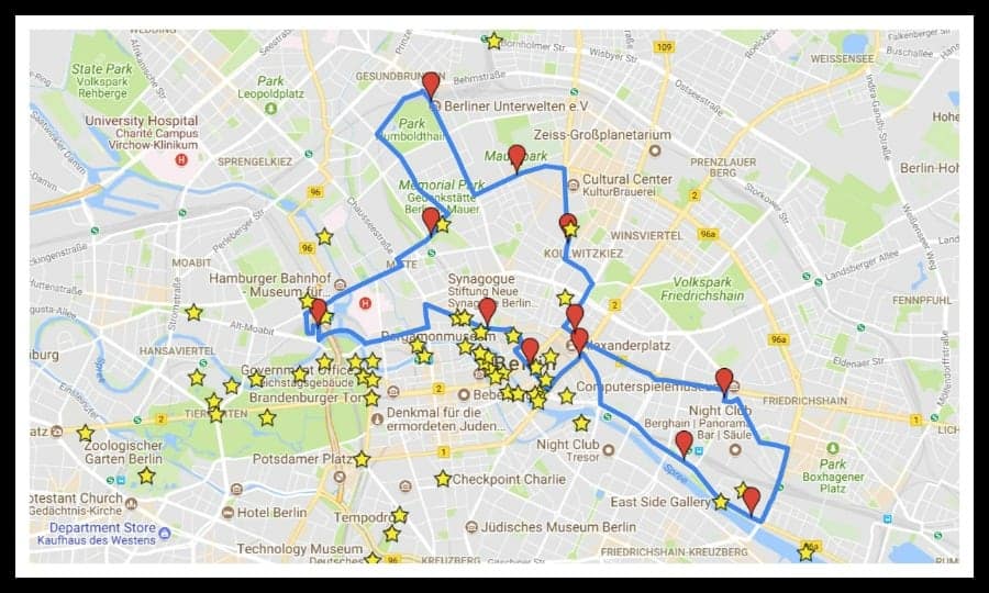 City-Sightseeing Berlin Route Map Route B