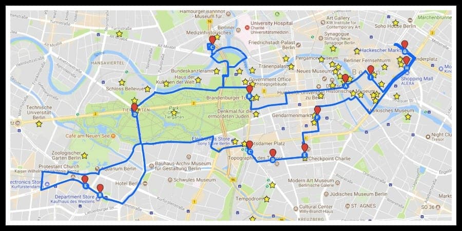 City-Sightseeing Berlin Route Map