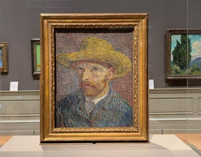 Van Gogh Self portrait with a straw hat