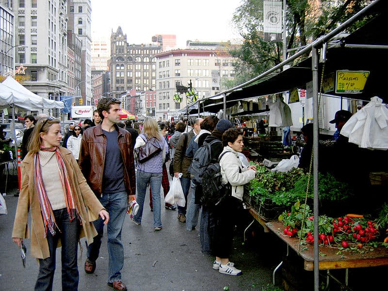 Farmers market at Union Square, New York City.