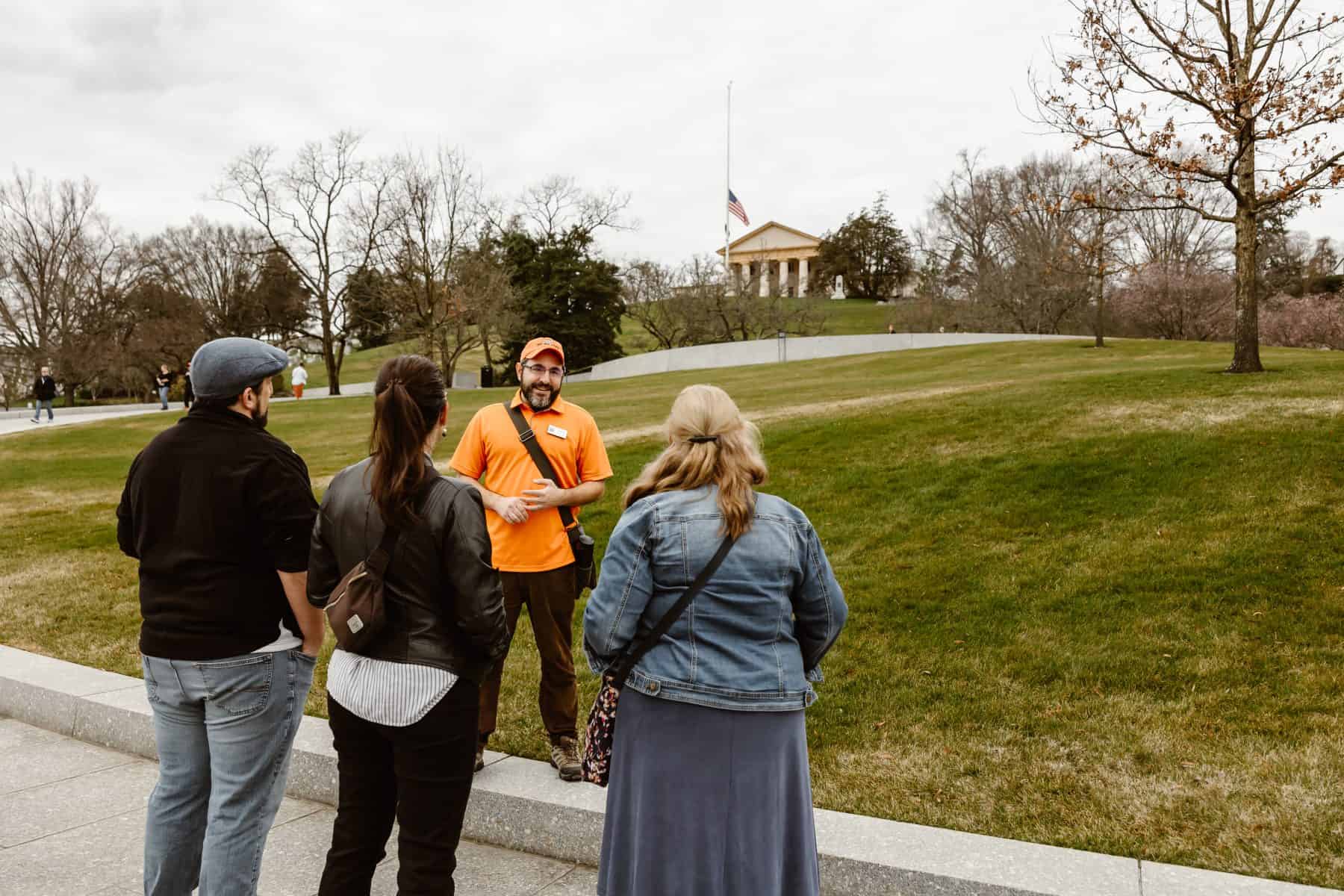 Pay attention to the flag outside Arlington House to tell when funerals are happening.