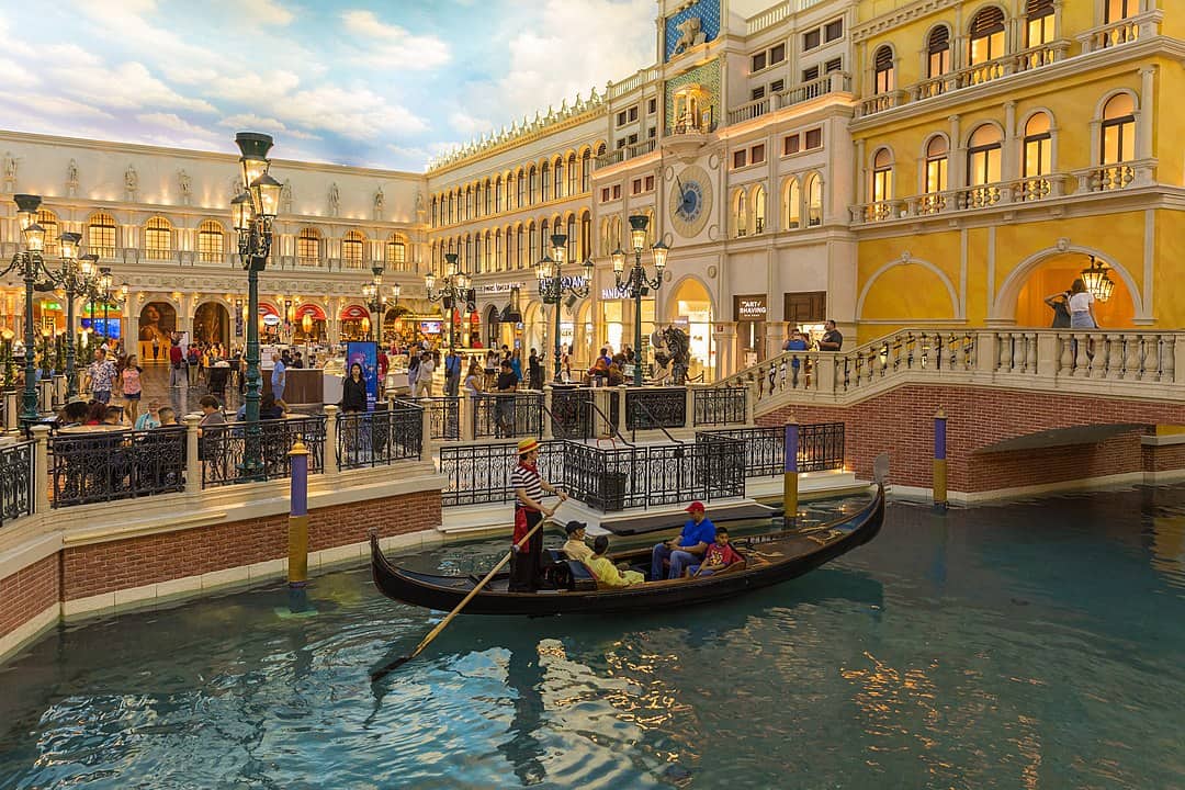 Indoor replica of the Piazza San Marco at the shopping mall of the Venetian Resort Hotel Casino in Las Vegas, Nevada, United States