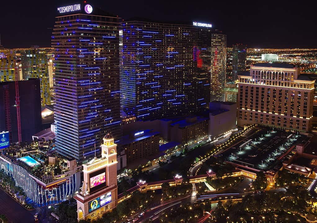 The Cosmopolitan Hotel and Casino at the Las Vegas Strip at night