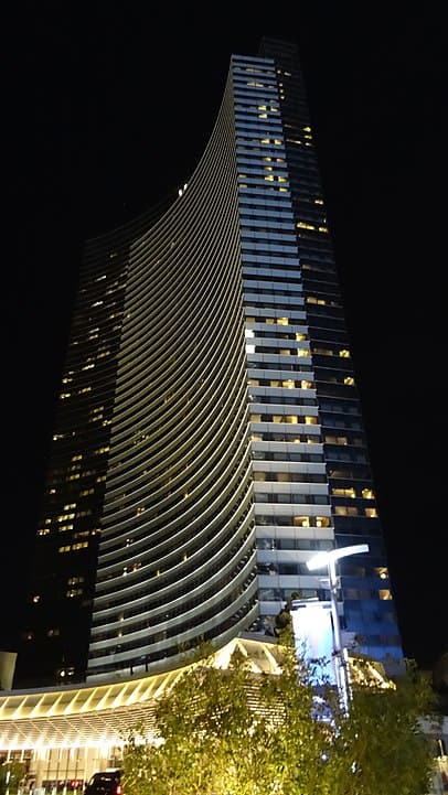 Vdara Hotel at night, Las Vegas