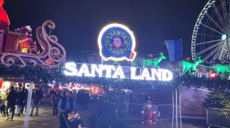 The entrance to Santa Land at Winter Wonderland in Hyde Park.