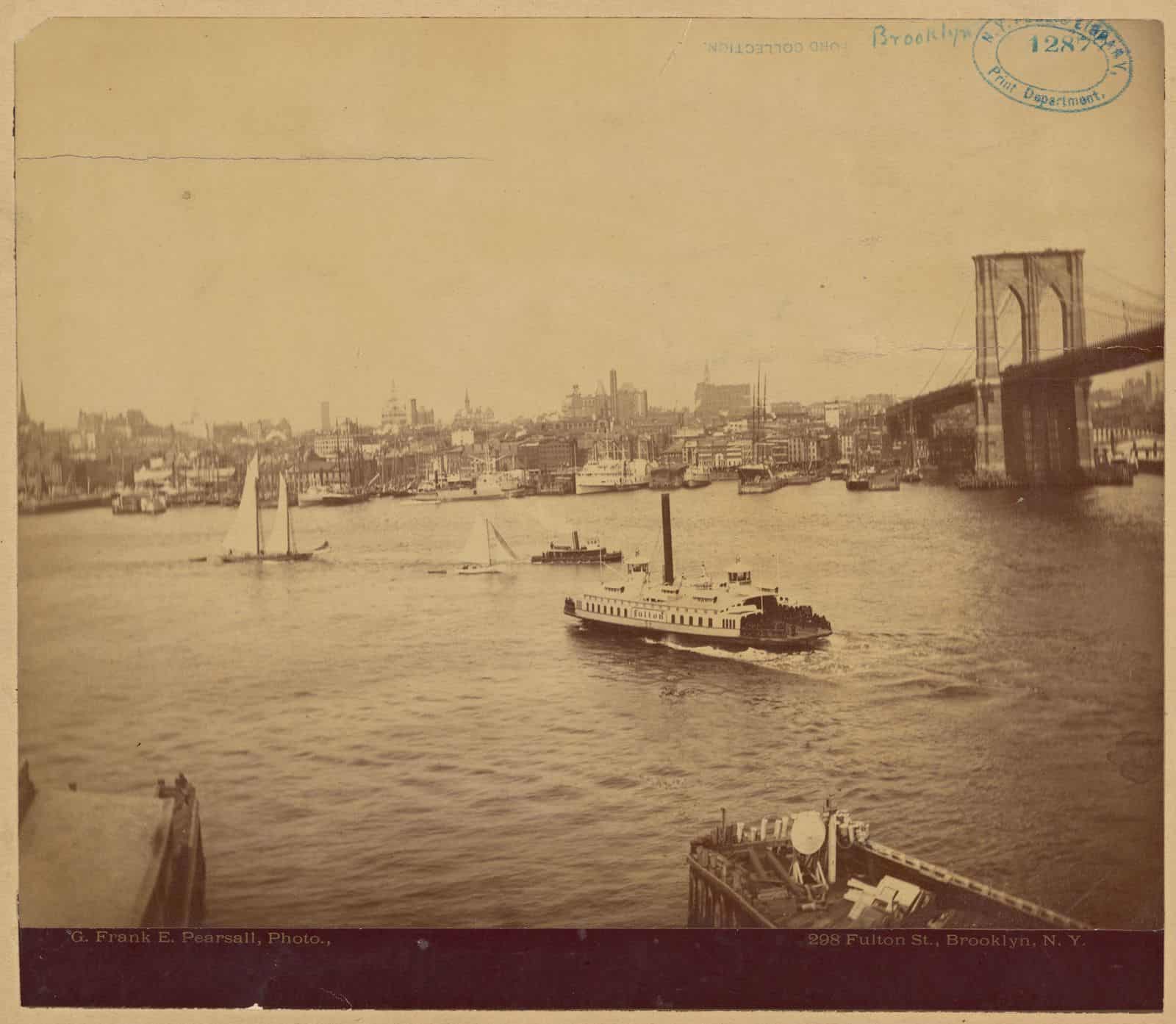 View of ferries on the East River 