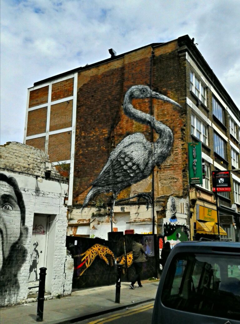 graffiti in shoreditch london crane by roa 9422244129
