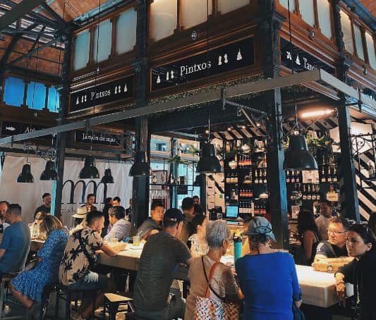 people eating pintxos