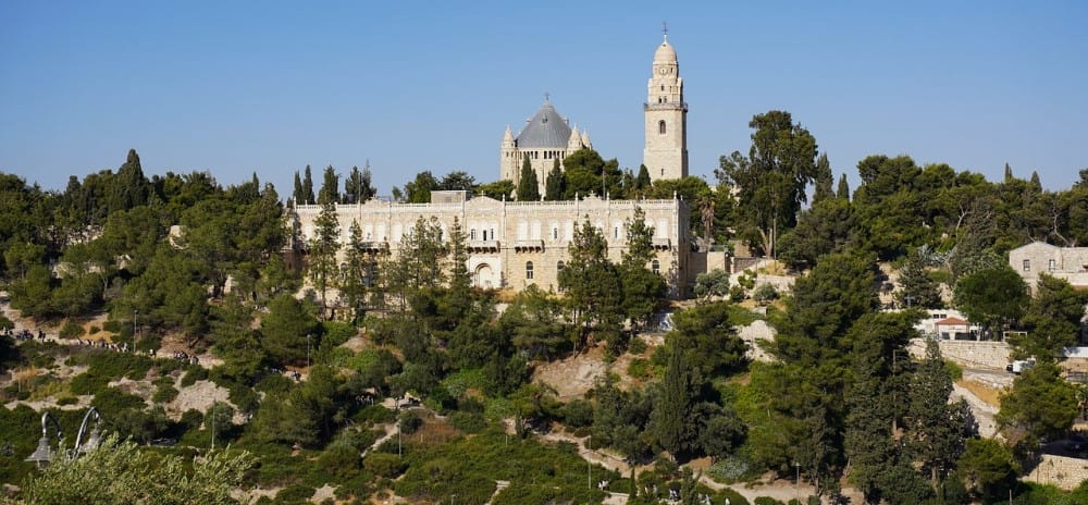 Dormition Abbey on Mount Zion, a noted location in Jerusalem's Christian history. Image source: Pixabay user samirsmier.