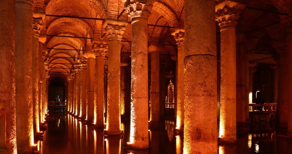 The Basilica Cistern in Istanbul. Image source: Pixabay user Claudia Beyli.