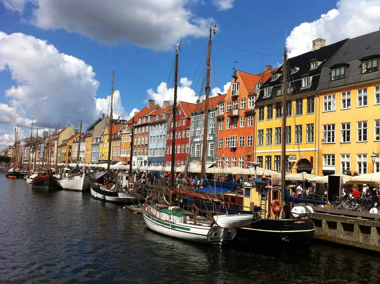 Boats on the waterways of Copenhagen
