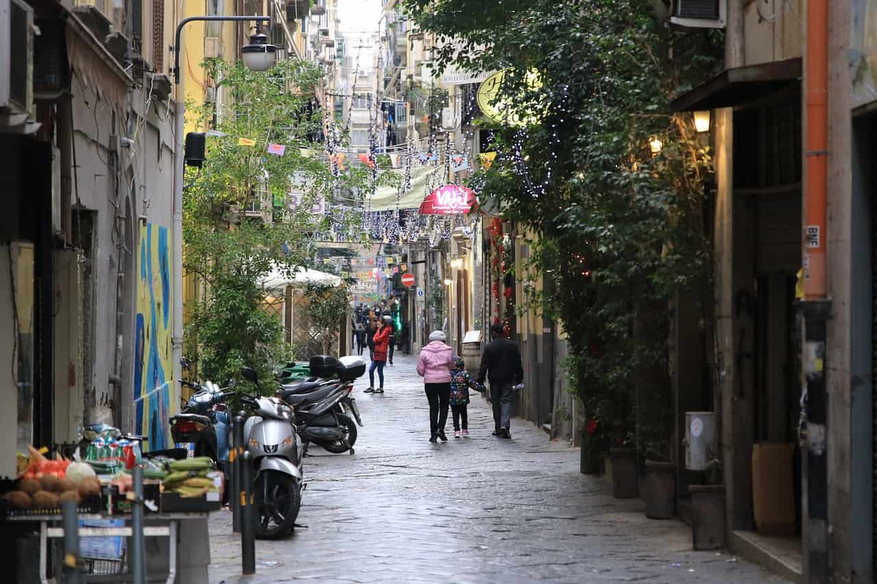 The streets of the Spanish Quarter in Naples.