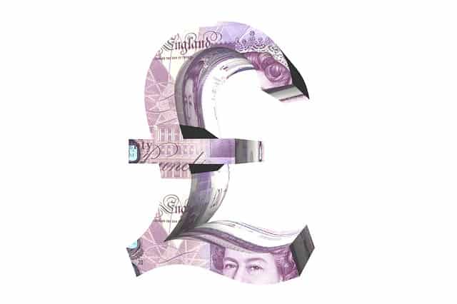 The pound sterling symbol. Image source: Pixabay user Pete Linforth.