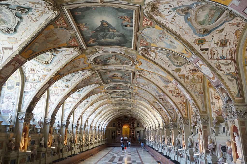 An ornate hallway inside of munich residenz