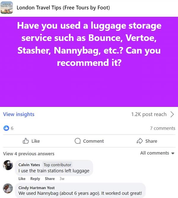 Luggage Storage Locations in London