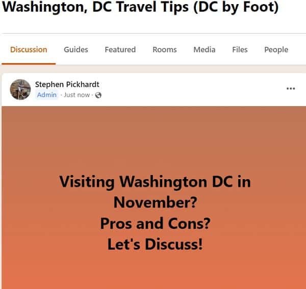 Tips for November in Washington DC