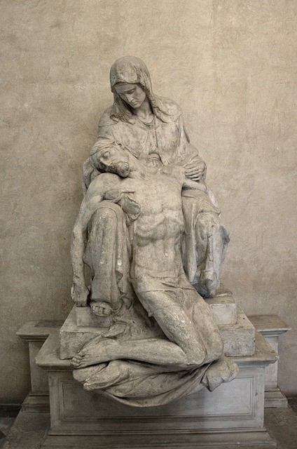 A recreation of Michelangelo's The Pieta located in Brancacci Chapel. Image source: Pixabay user Jacques Savoye.