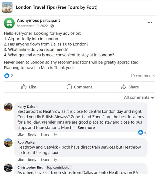 London Airport Suggestions