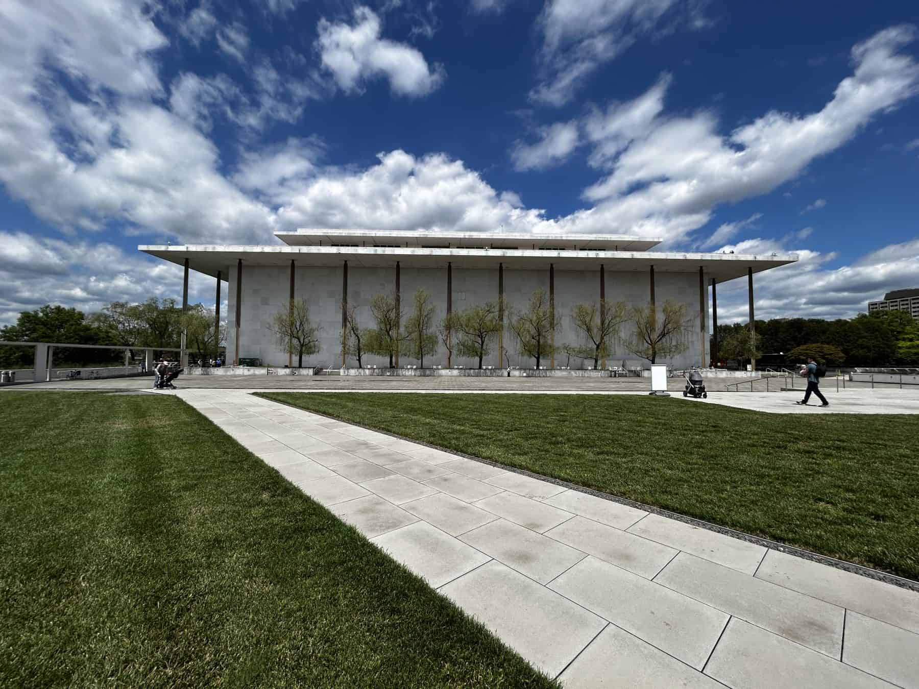 A view of the exterior of the Kennedy Center