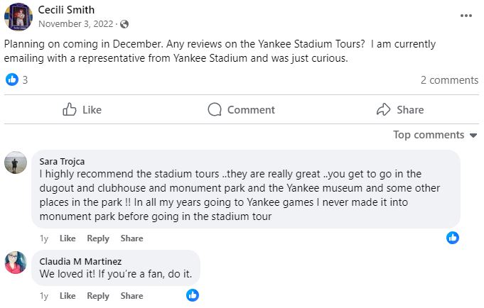 yankee stadium tour reddit