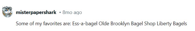 Reddit recommendation -Ess-a-bagel and Olde Brooklyn Bagel Shop