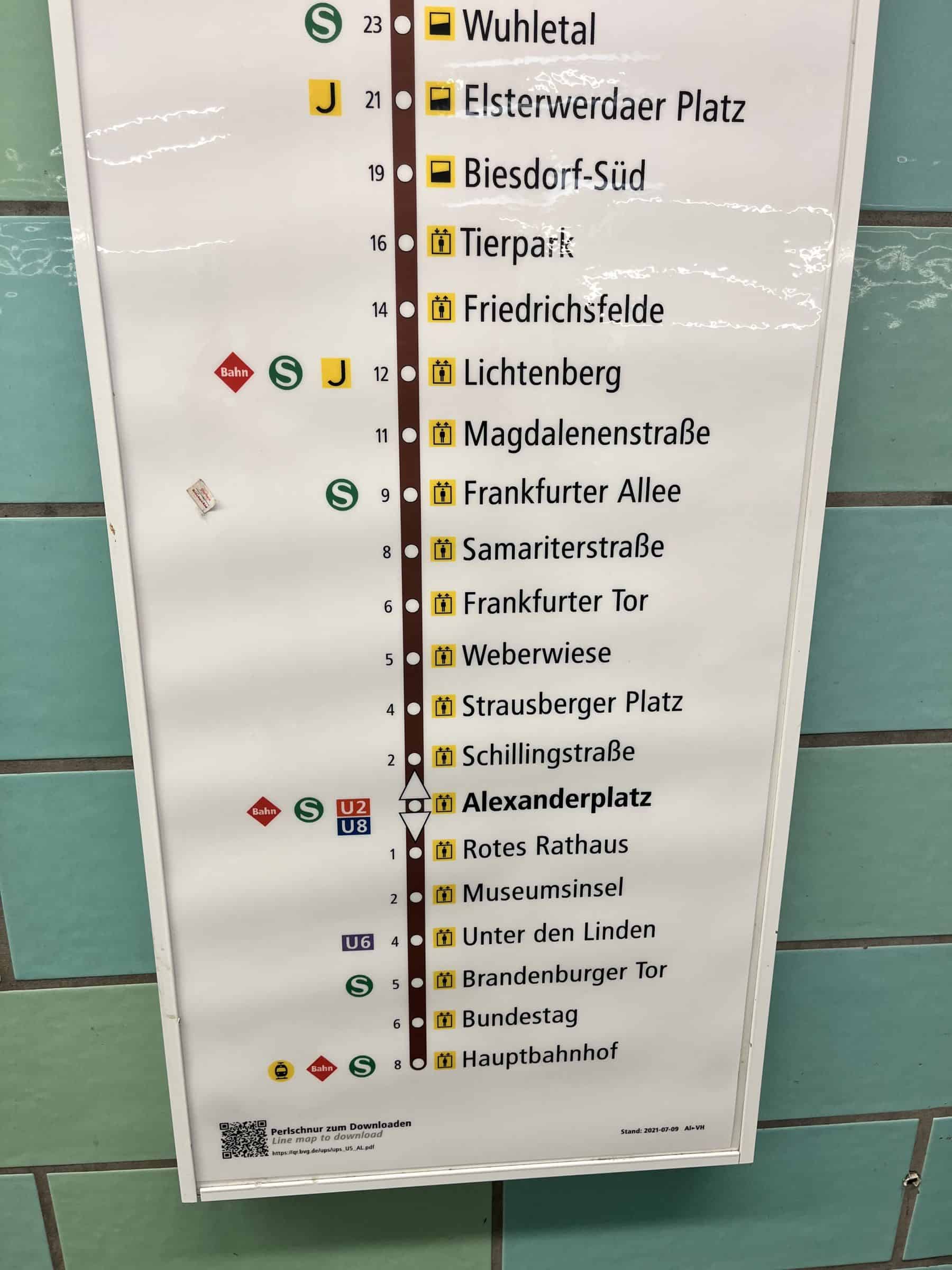 Berlin U5 Stops